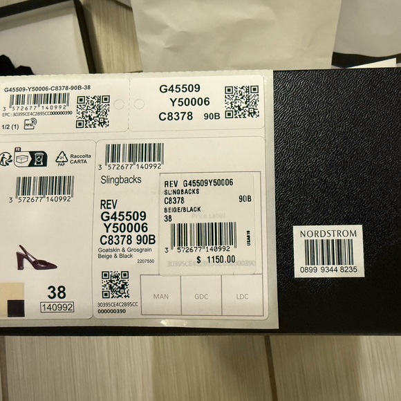 Chanel Beige and Black Slingbacks - WORN ONCE - new this season
